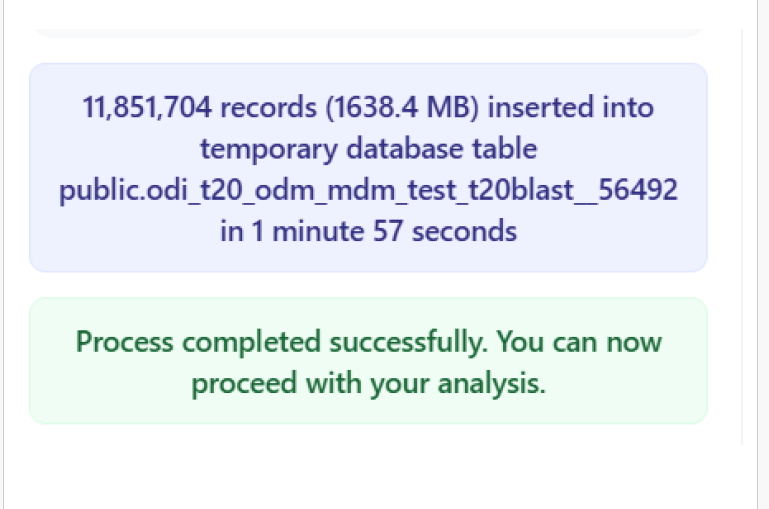 Large File Upload for Database AI