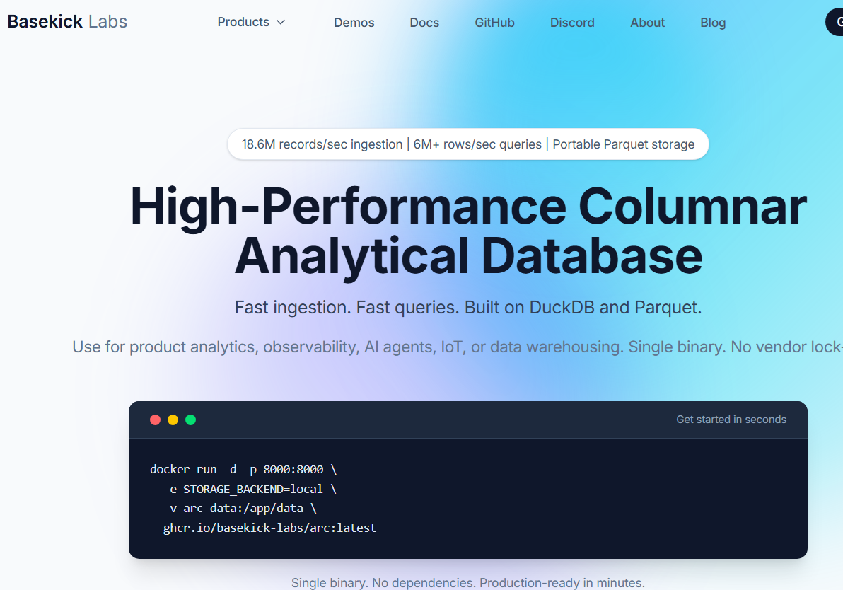 Basekick Arc - High-Performance Columnar Analytical Database