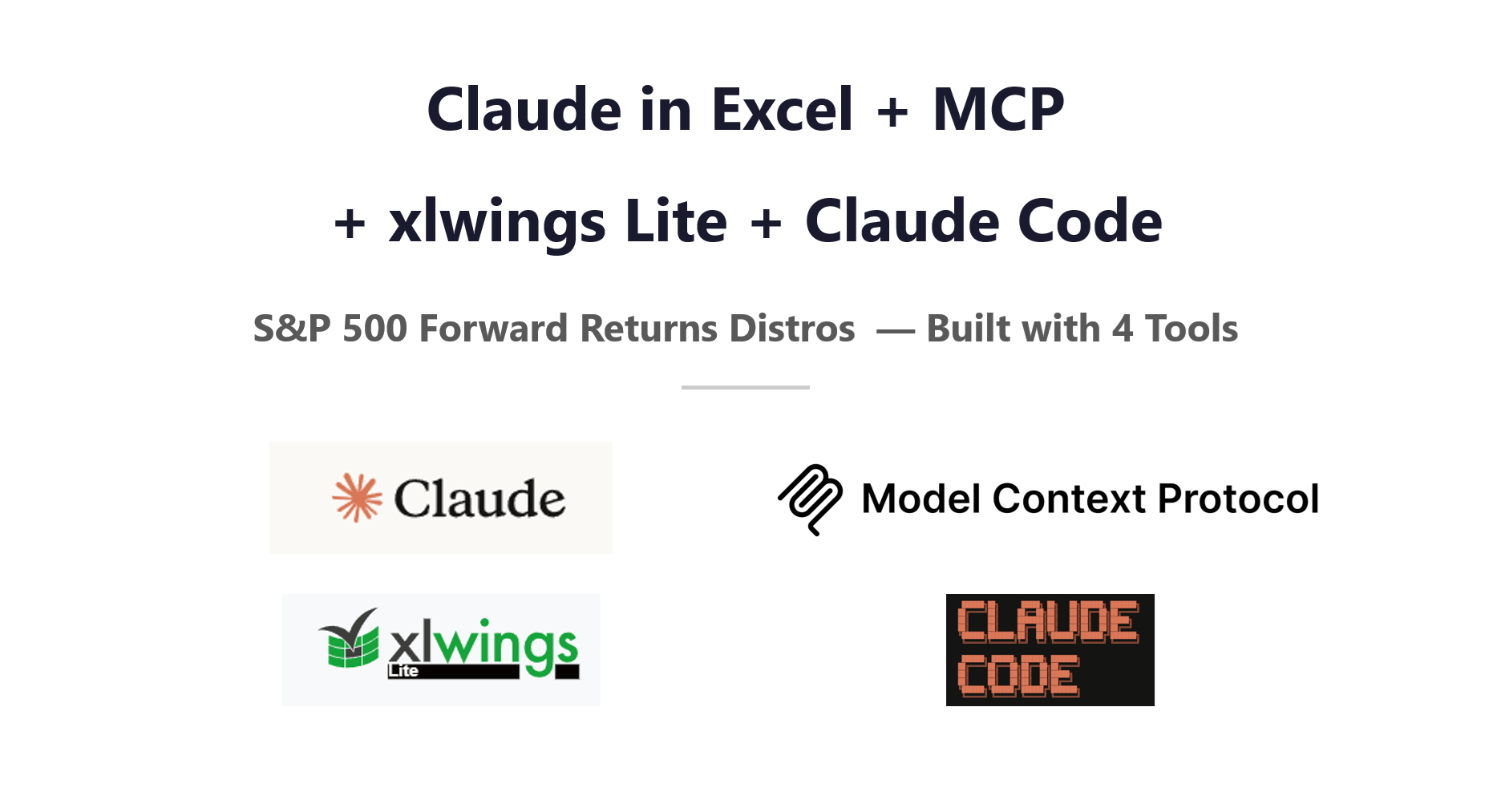 Claude in Excel + MCP + xlwings Lite + Claude Code: Combining the 4 for power impact.