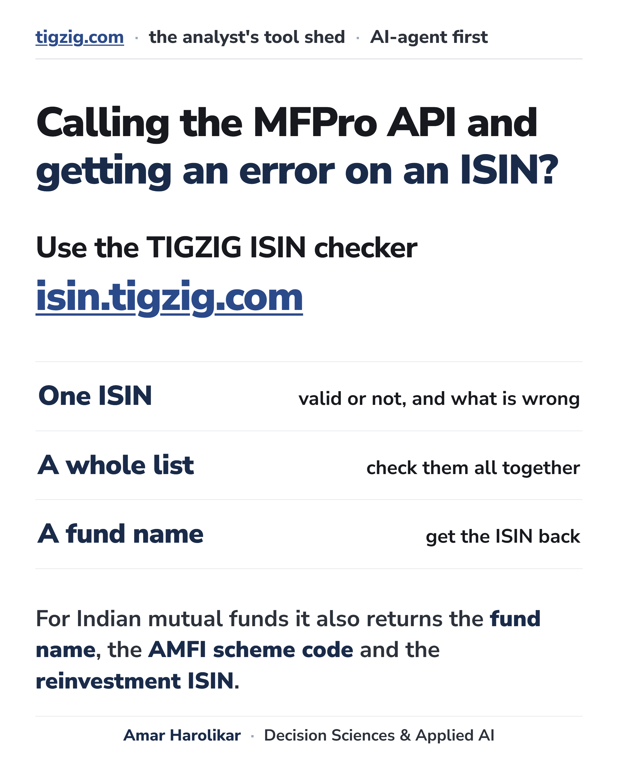 An ISIN Checker for When a Mutual Fund Lookup Fails. And Why One Fund Carries Ten Identifiers.