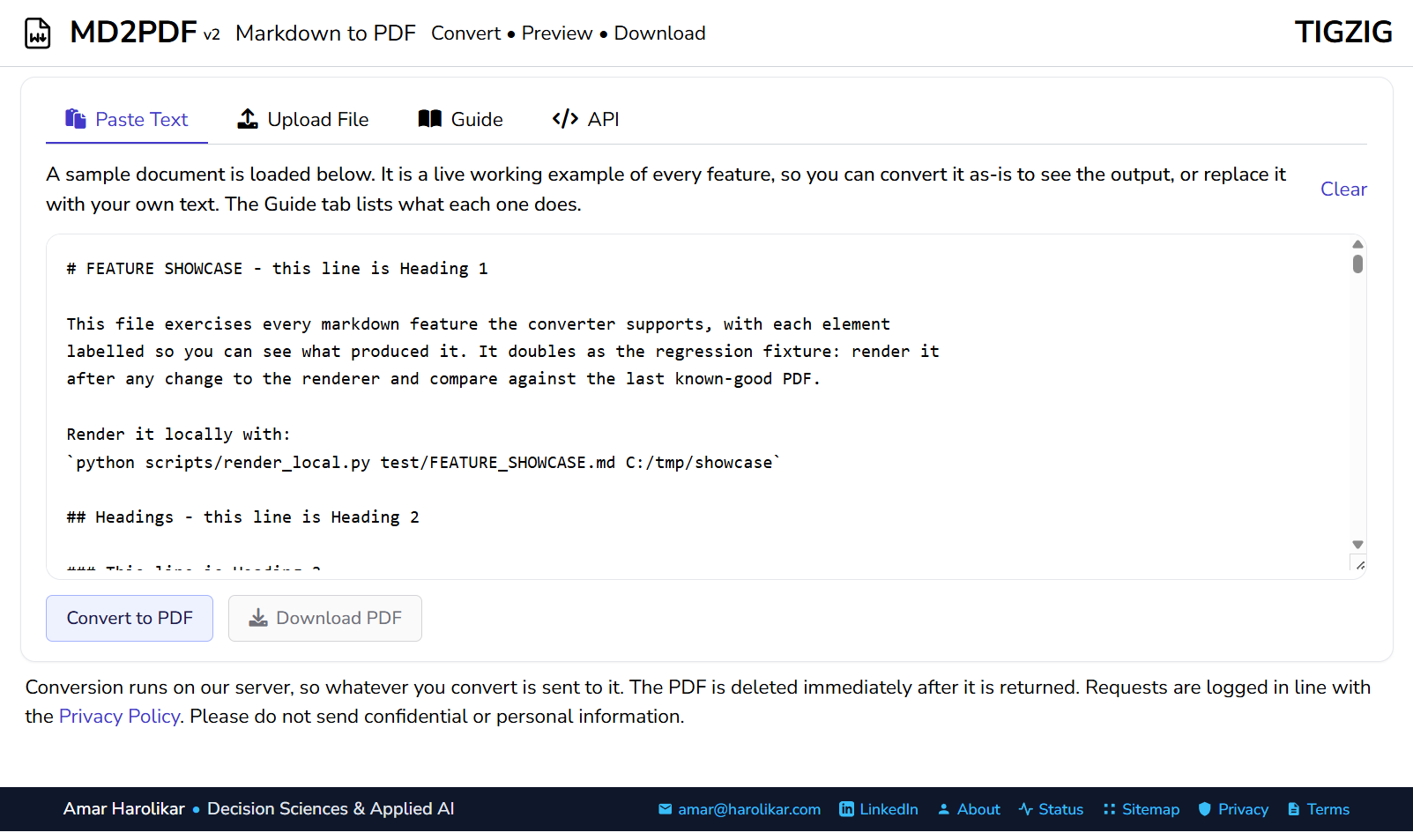 Markdown to PDF