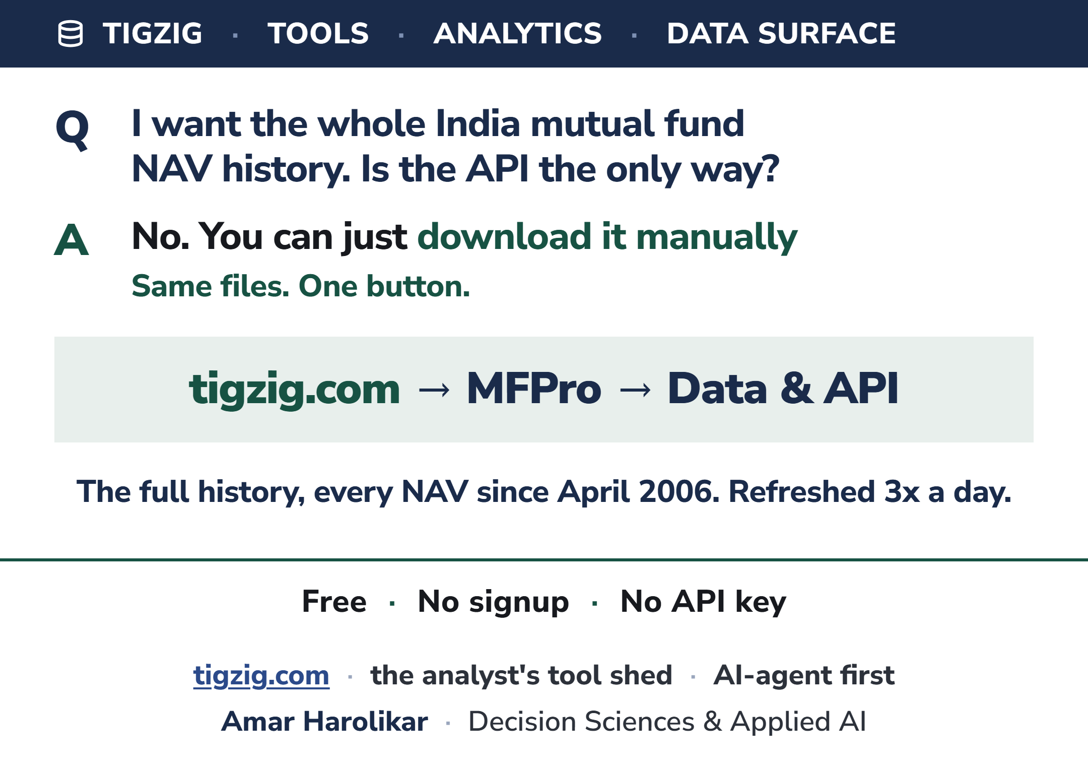 The API Is Not the Only Way In. Download the Whole India Mutual Fund NAV Database from the App, or Pick Just the Funds You Want.