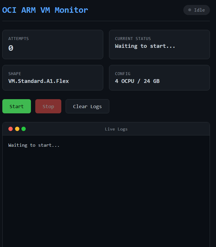 Oracle ARM VPS Monitor